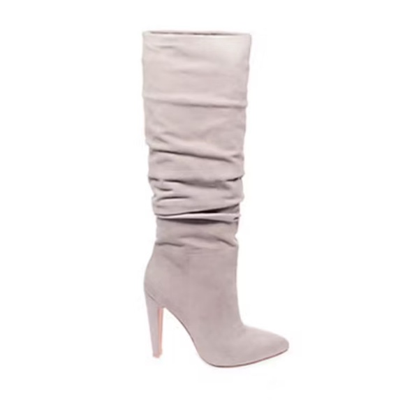 Steve Madden ‘Carrie’ Grey Suede Slouchy Knee High Boots - Size 9.5M - Picture 1 of 9